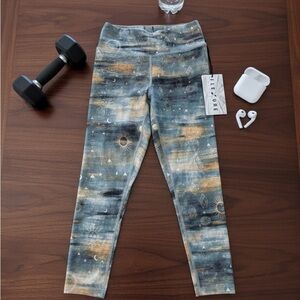 Celestial Patterned Leggings - Blue and Orange - NWT- size medium